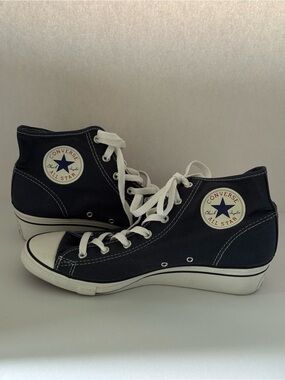 Navy Converse Chuck Taylor All Stars Hidden Wedge High Top Sneakers - Size 10